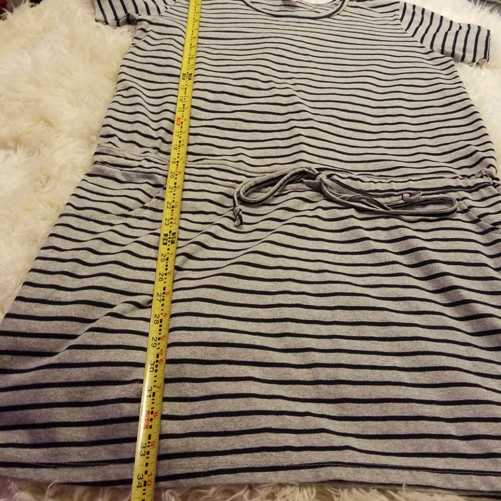 Grey and Navy Striped Dress - Picture 3 of 7
